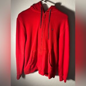 Red Mens Tommy Hilfiger Zip Up Jacket